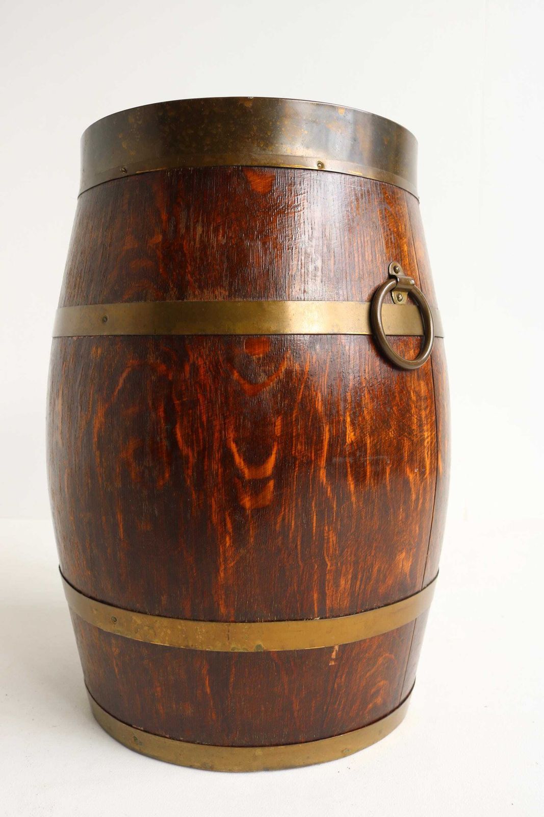 Antiek Art Deco Parapluhouder En Wandelstokstandaard Van Eiken En Koper, Gemerkt Exfa, 1920–1930 photo buy