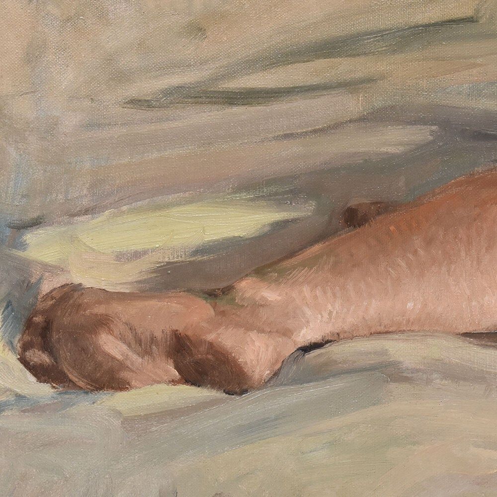 Nude Woman Painting, French Painter, Naked Woman Seen From Behind, 1950s, XX Century. (Qn651) photo buy
