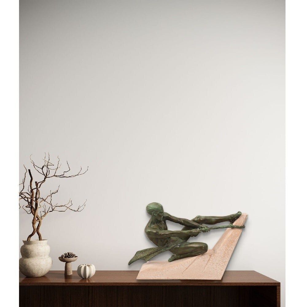 Antique Antimony Statues, Warrior, Signed Max Le Verrier, Art Déco. (Stan92) photo furniture