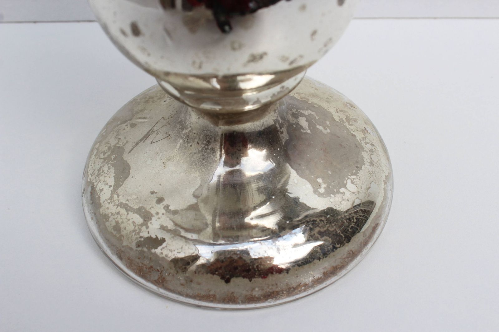 Antique Dutch Quicksilver Victorian Candlle Holder Glass Mirror Poorman Silver 1900 Handblown 19 Eeuw Holland Authentic photo 265.0