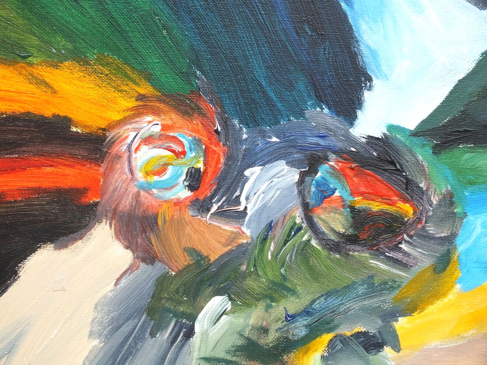 Abstract Expressionist Framed Painting Elements Might Signed Fraser J Lucas photo for sale