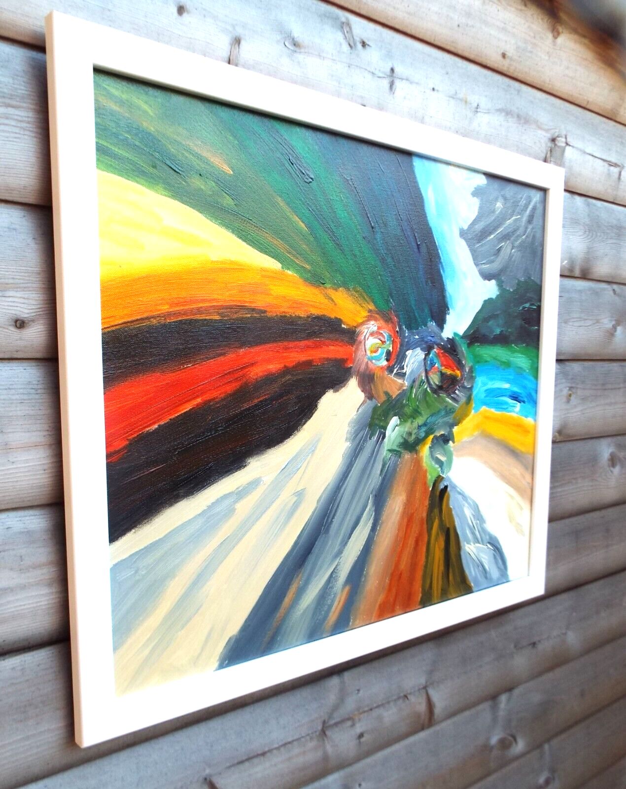 Abstract Expressionist Framed Painting Elements Might Signed Fraser J Lucas photo vinterior