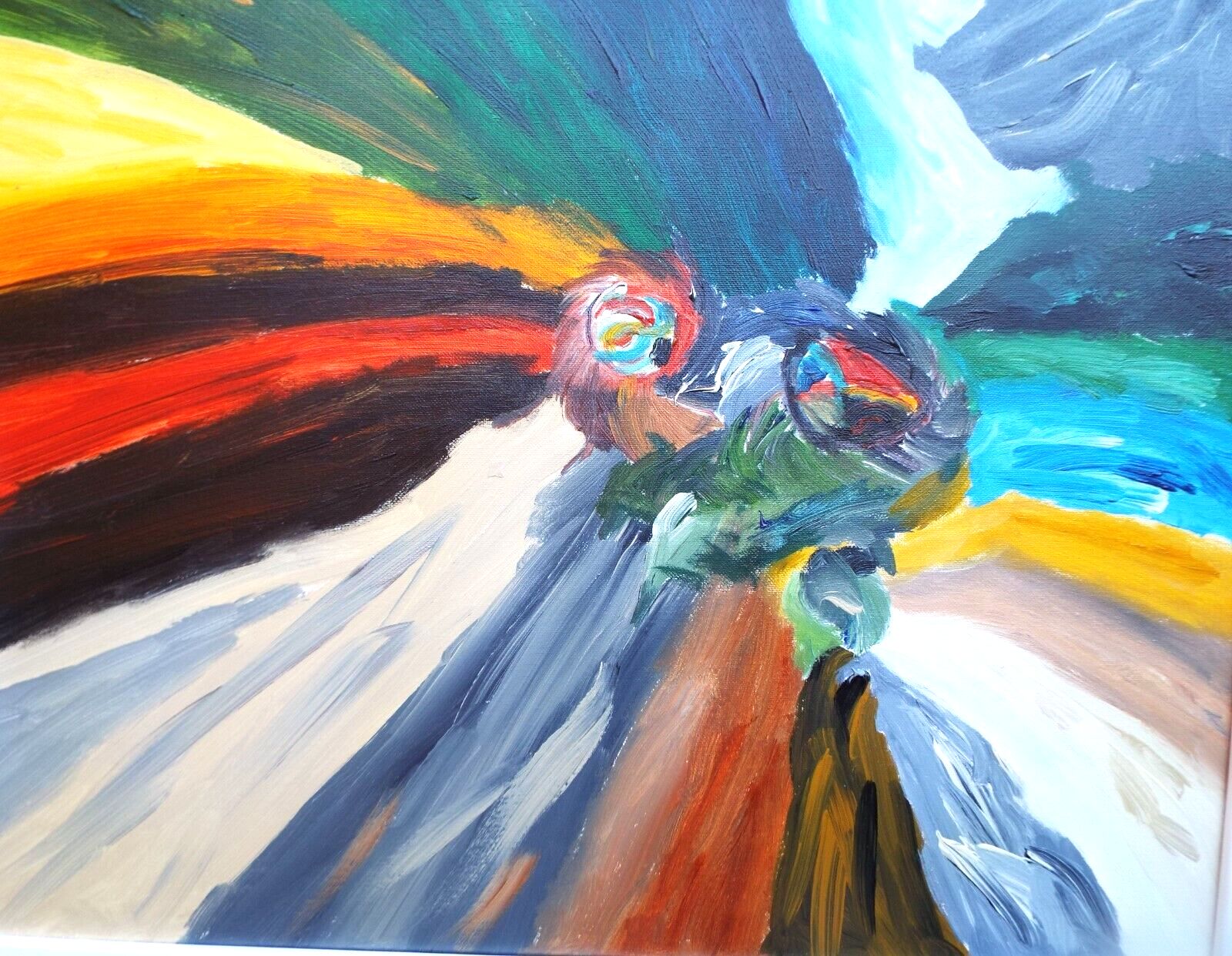 Abstract Expressionist Framed Painting Elements Might Signed Fraser J Lucas photo buy
