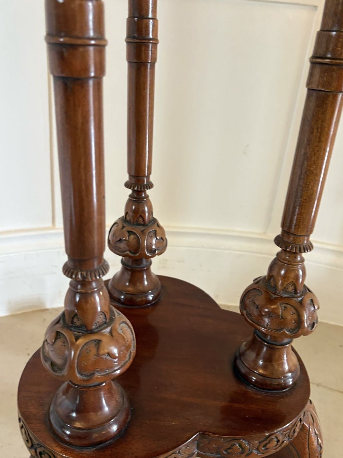 photo for sale Antique Early 20th Century Carved Mahogany Side Table