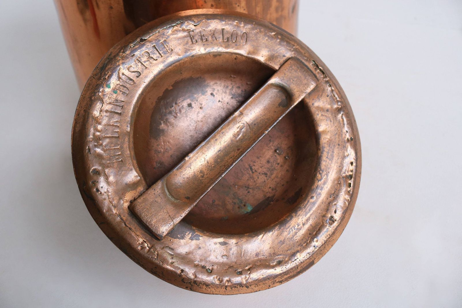 Authentic Antique Belgium Copper Plated Milk Jar Umbrella Stand Holder 1880  1900s Country Style Can Farm Late 19th Century Milk Container photo 526.0