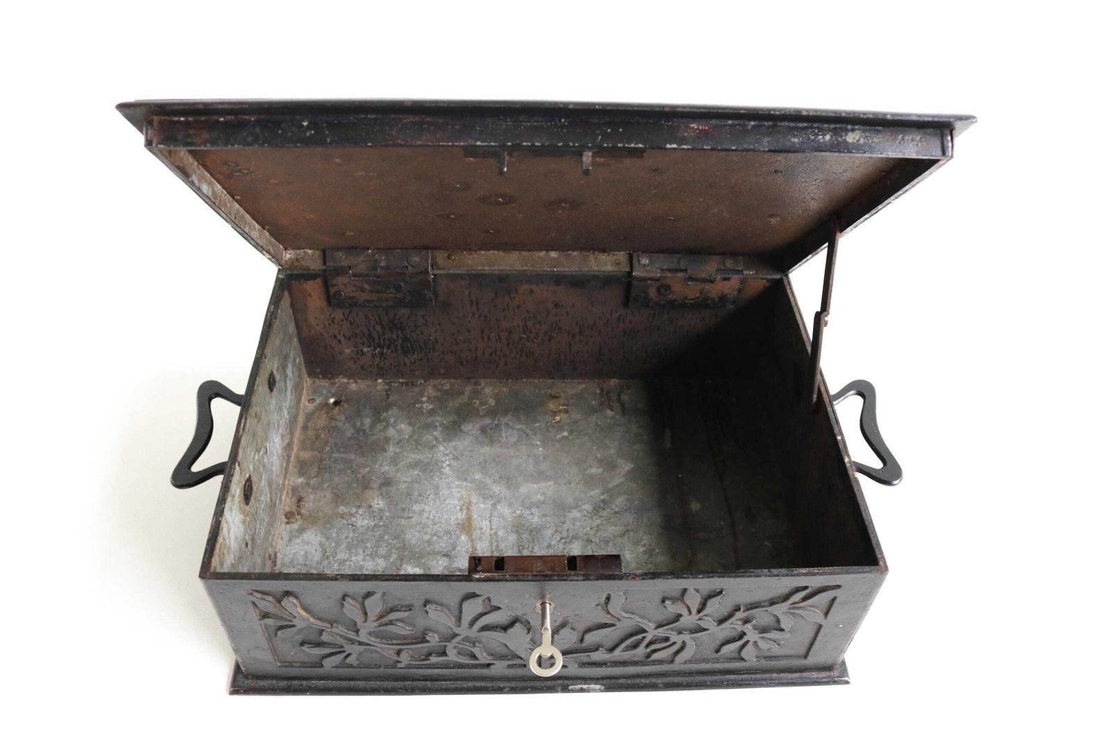 Arts And Crafts Victorian Antique Storage Safe Lidded Money Box Art Nouveau Cast Iron Lock Fireproof Treasure Chest Jewelry Archives 1880 photo buy