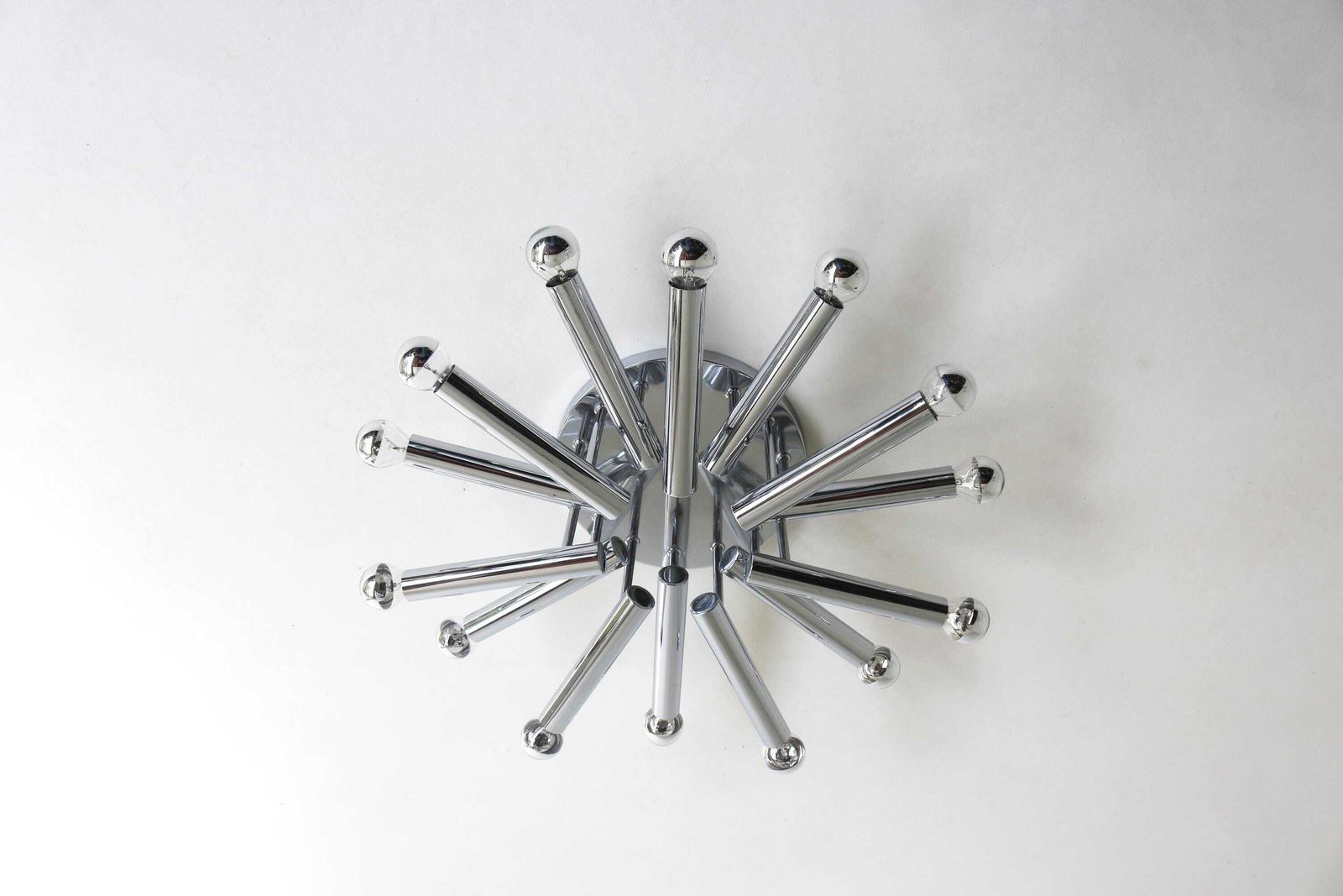 Flush Mount Ceiling Light Wall Sconce Gaetano Sciolari Boulanger Italy 60's Sunburst Chrome Sputnick Chandelier Space Age Design Vintage photo 1433.0
