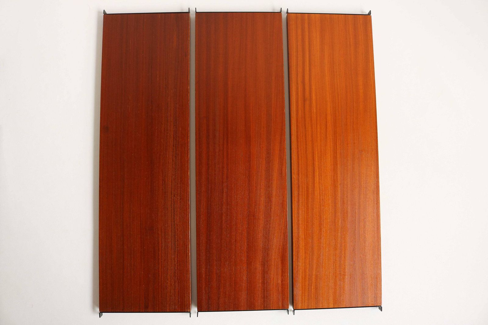 Adjustable Vintage Mid Century Teak Retro Shelf Tomado Design Wall Shelving Unit Ebony Metal & Teak 1950 1960s Dutch Design photo vintage