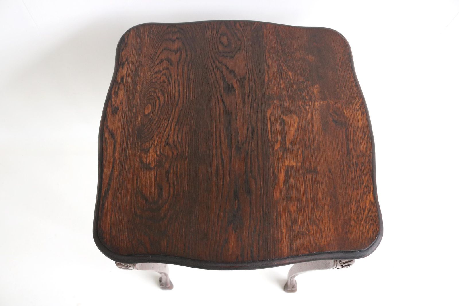 Antiek Frans Bijzettafeltje In Louis XV Stijl, Begin 1900s, Eiken, Handgesneden, Plantentafel, Wijntafel photo vinterior