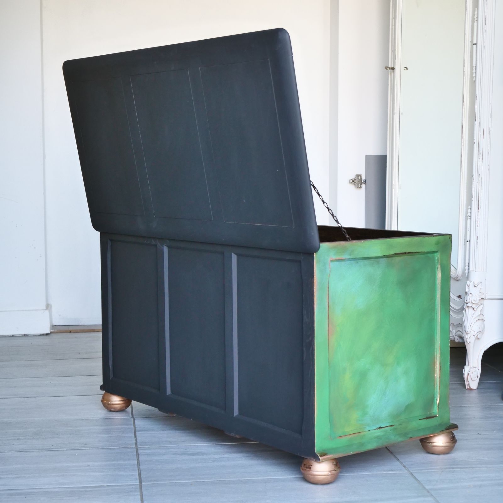 Blanket Box I Green   Patina   Painted Furniture  Living Room I Vintage I Copper Chest I Bespoke I Unique photo buy