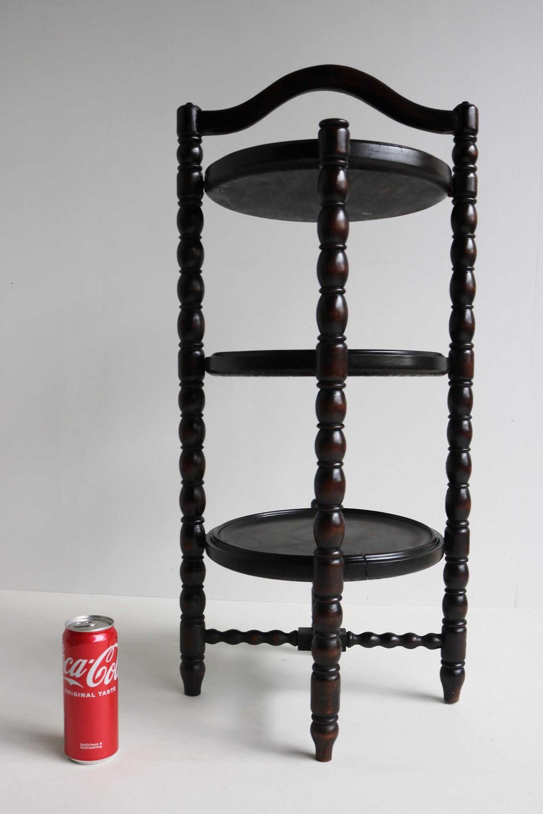 photo for sale Antique Oak Bobbin Cake Pie Pastry Muffin Stand Turned Three Tier Stand Vintage Display Table Plant Stand Afternoon Tea Stand 1900s