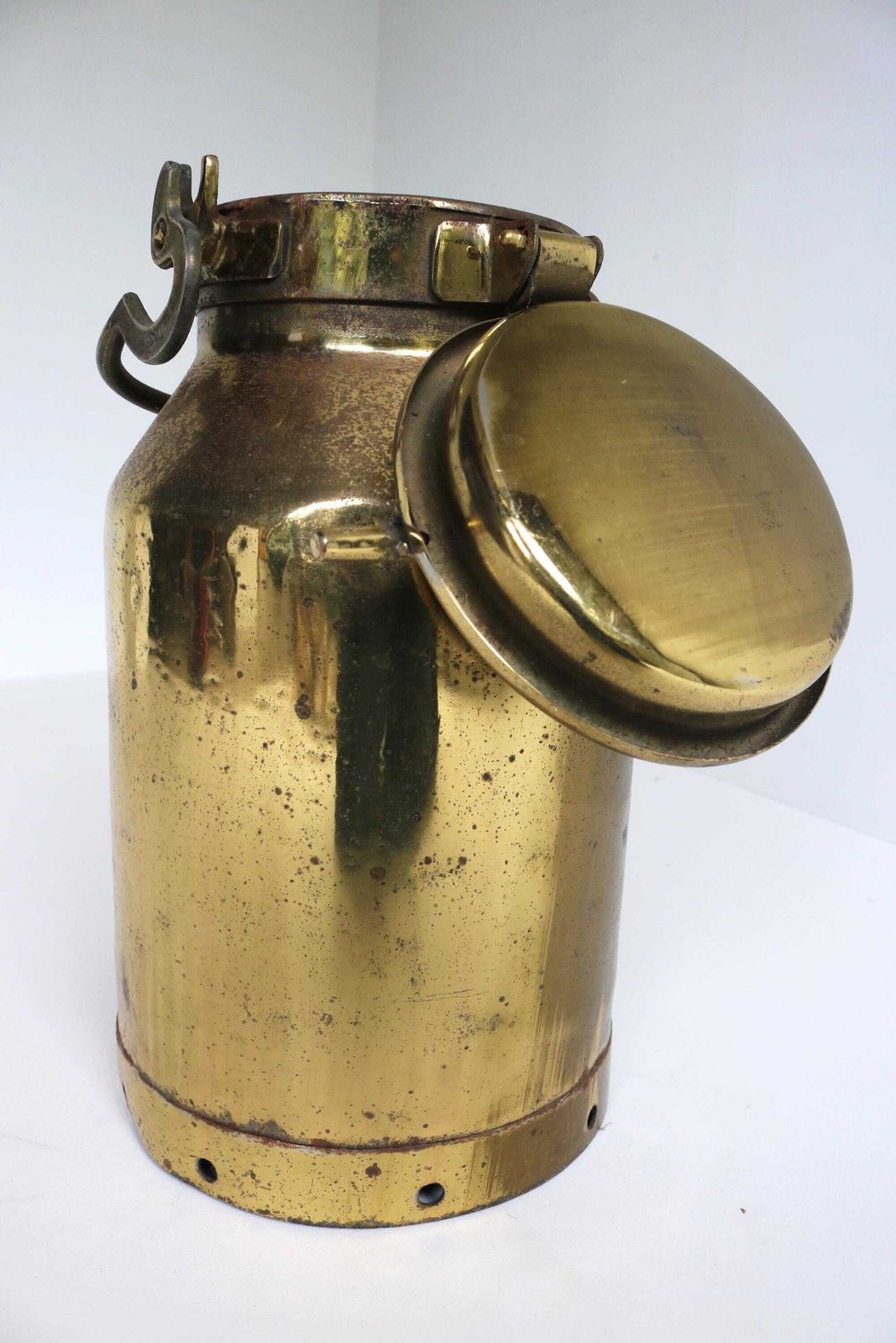 Antique Belgium Milk Jar Umbrella Stand Holder Copper 1880 Country Style Authentic Can Farm Late 19th Century Milk Container photo vinterior