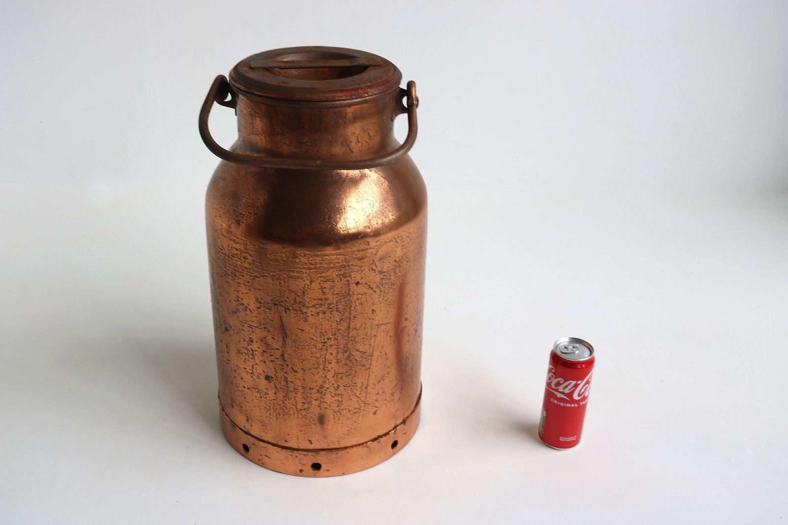 Antiek Koperen Melkbus – Paraplubak | Ca. 1880–1900 | Landelijke Stijl | Met Deksel En Draaggreep photo vintage