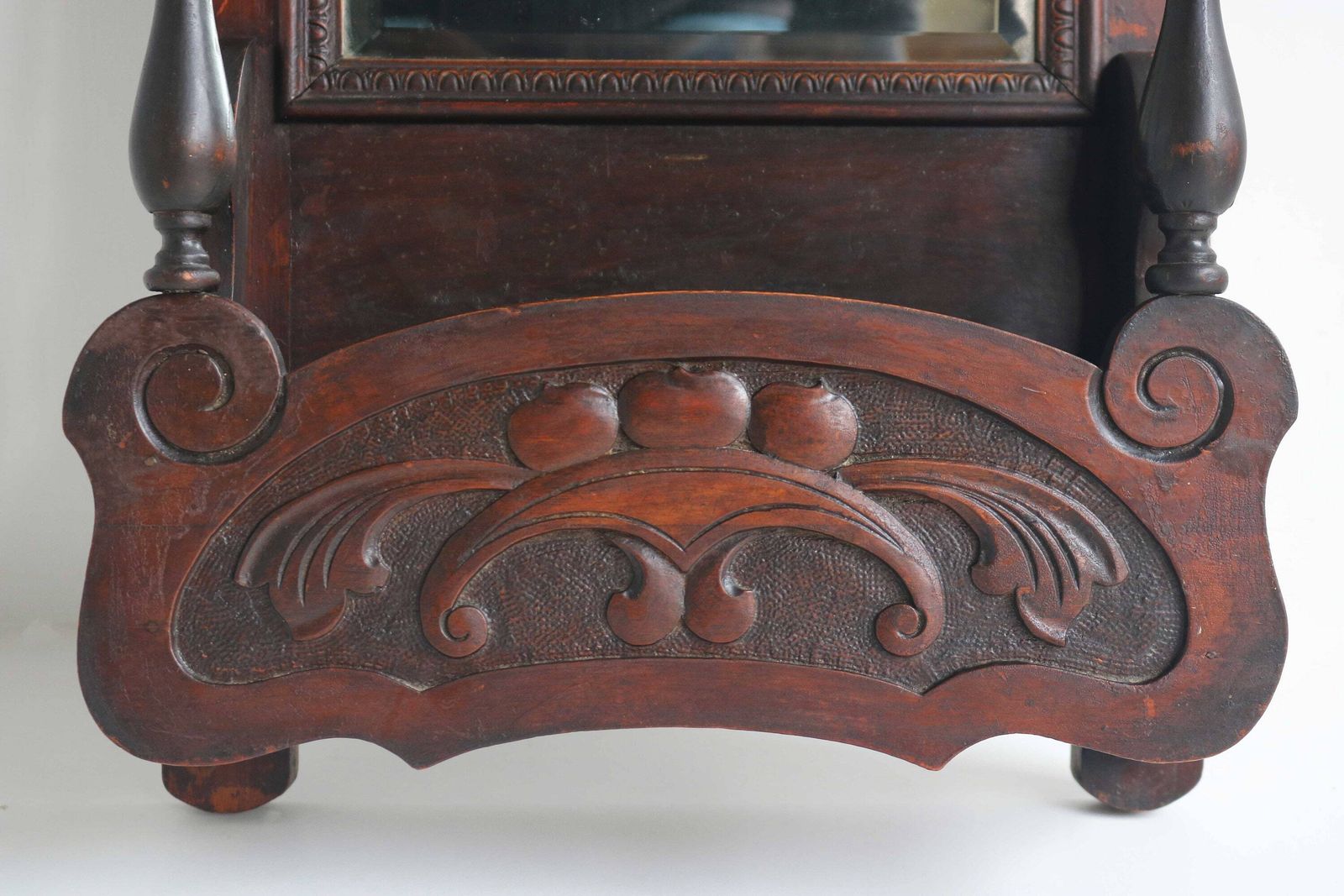Handcarved Antique Hanging Cabinet Beveled Mirror Cabinet Hall Unit Toilet Cabinet Wall Mirror Mirror In Art Nouveau Style Jugendstil 1900s photo furniture