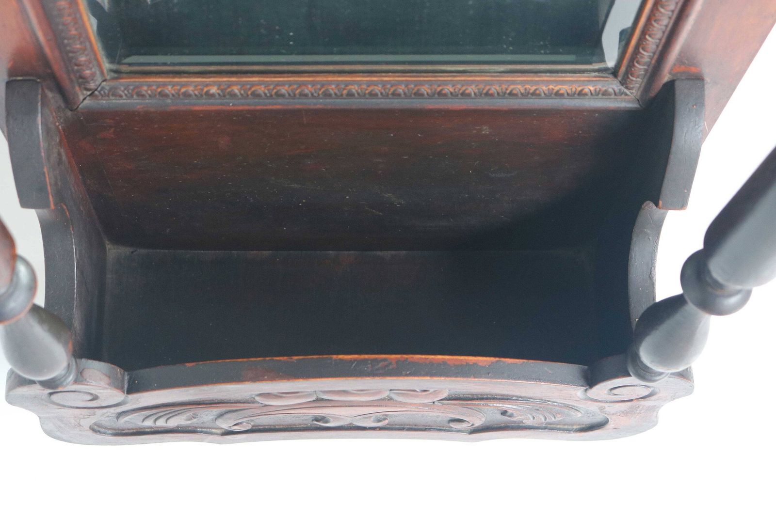Handcarved Antique Hanging Cabinet Beveled Mirror Cabinet Hall Unit Toilet Cabinet Wall Mirror Mirror In Art Nouveau Style Jugendstil 1900s photo vinterior