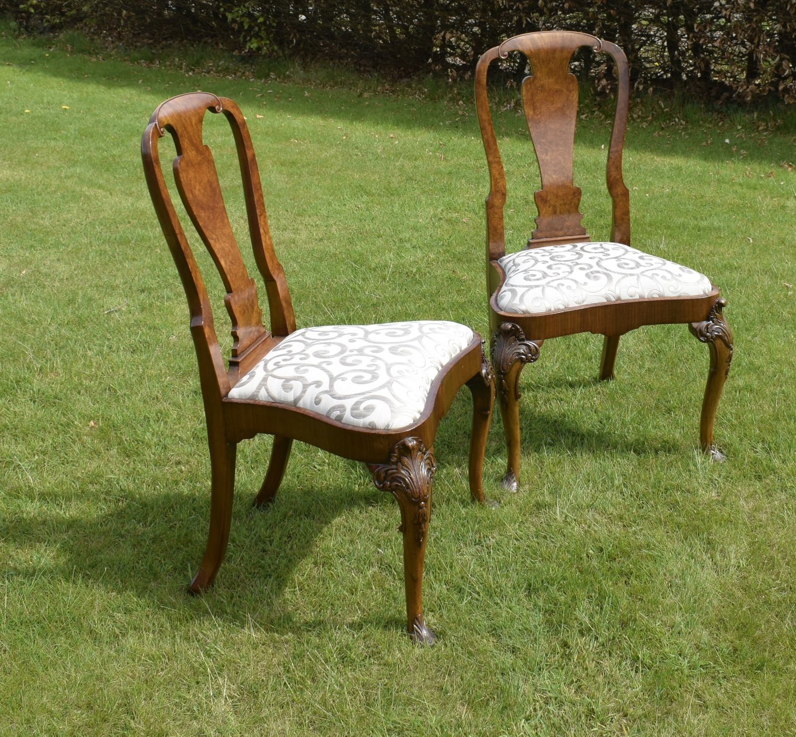 465.0 Pair Of Quality Walnut Chairs, 1800s photo