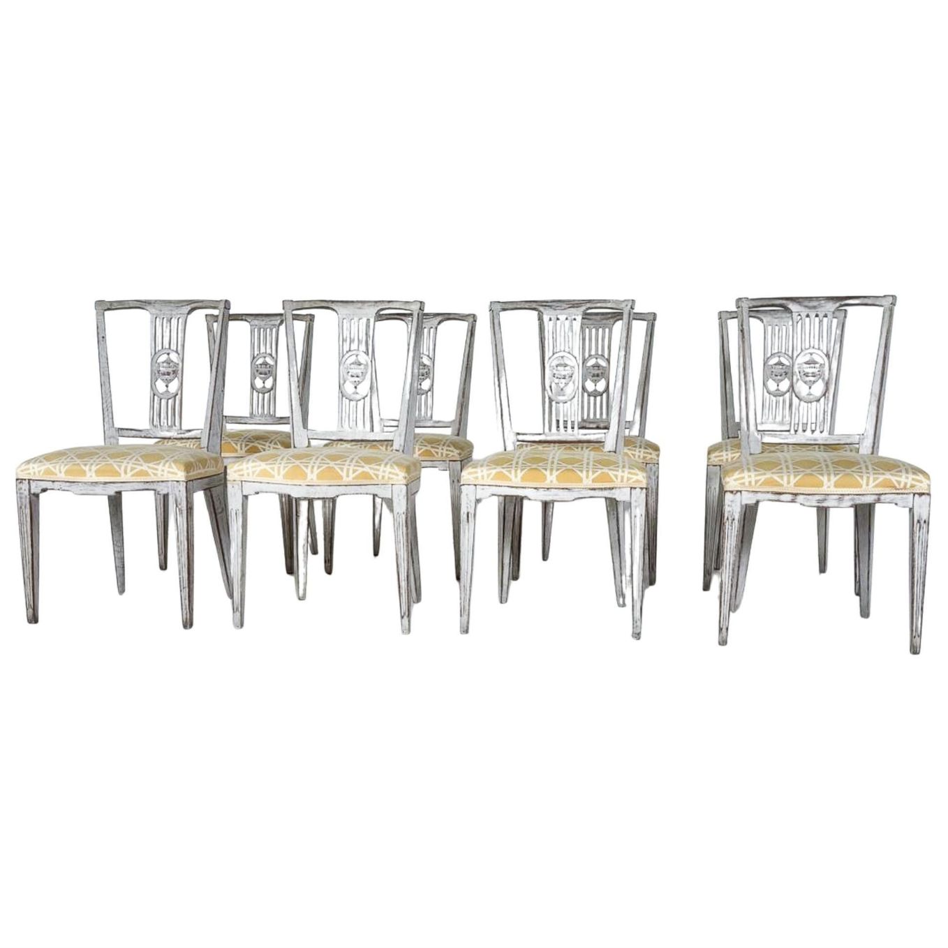 Set Of 10 Gustavian Style Dining Chairs
