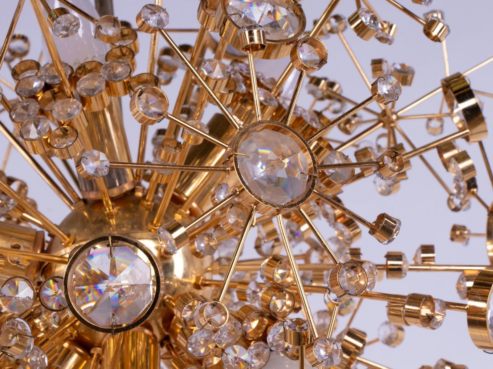 13429.0 1960 Germany Palwa Sputnik Chandelier Swarovski Crystal & Gilt Brass photo