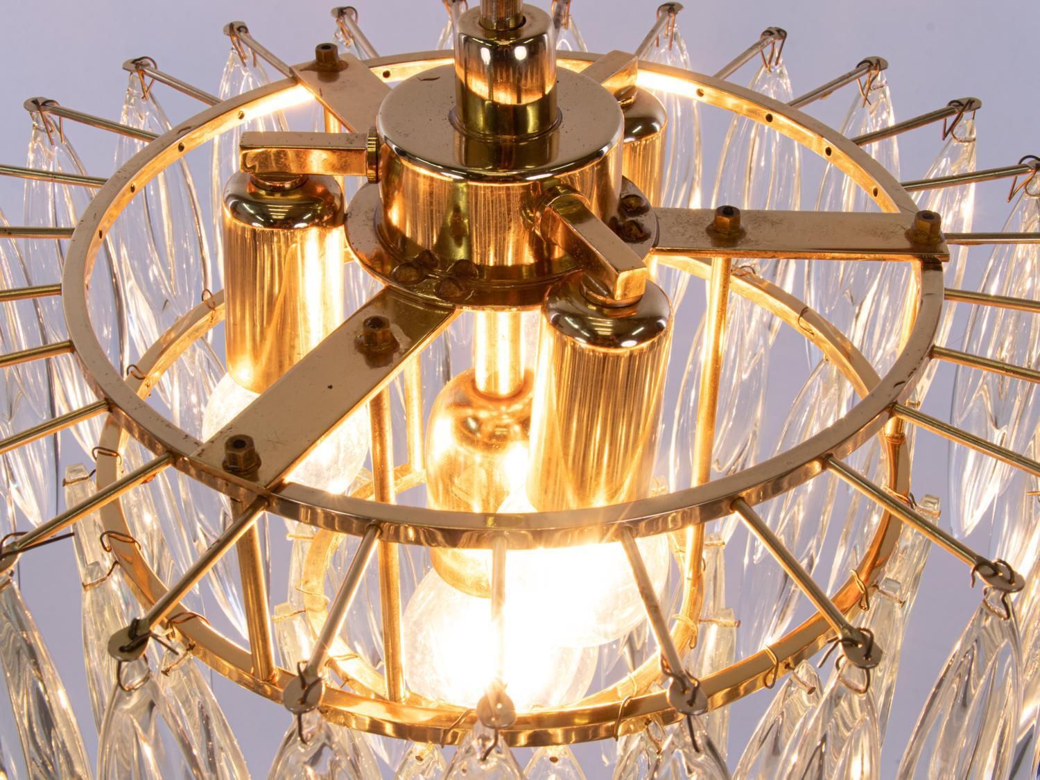 1960 Vienna Bakalowits & Sons Chandelier Crystal & Gold Plated photo buy