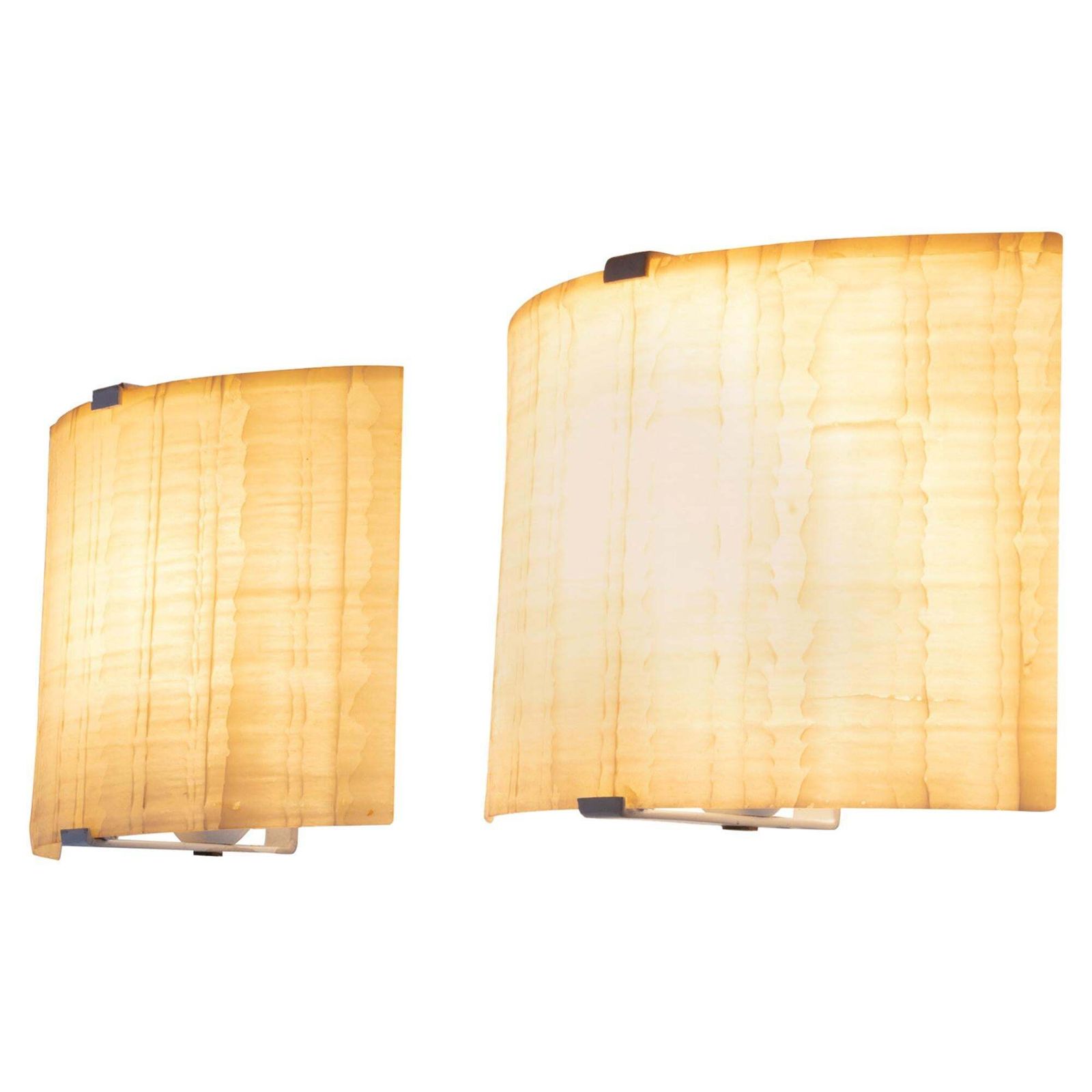 Mid Century Minimalist Honeycomb Fiberglass Wall Sconce, Set Of 2