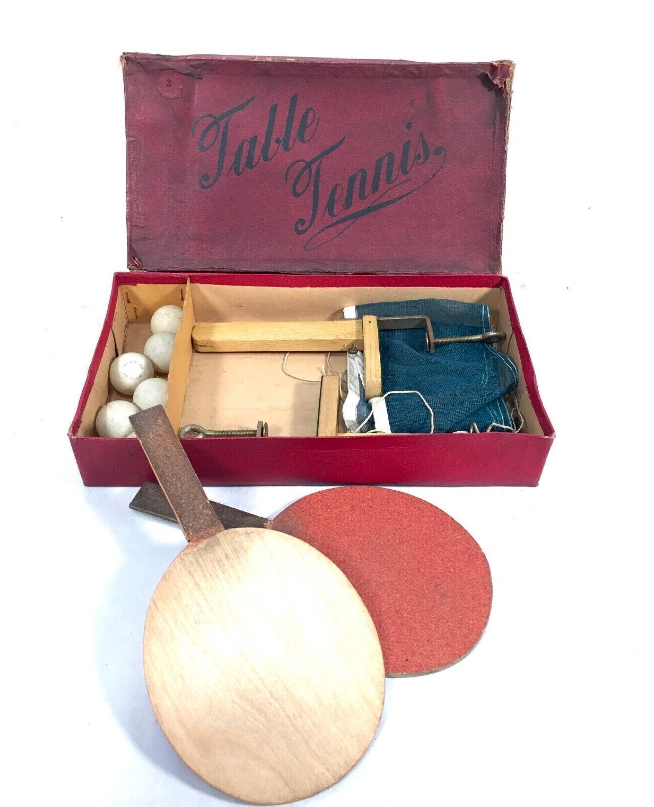 Antique 1901s Tabletop Table Tennis Parlour Game Boxed / Ping Pong photo 69.0