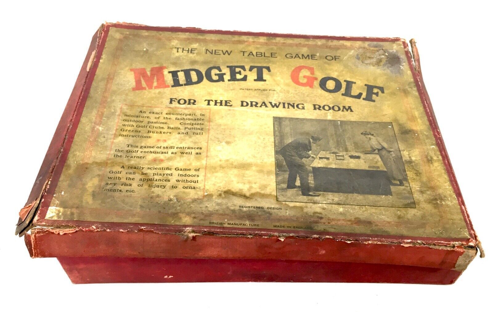 Antique 1910s Tabletop Midget Golf Parlour Game By Royal Letters Boxed / Rare photo furniture
