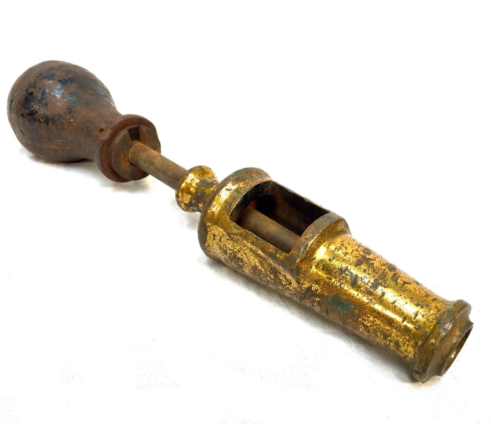 Antique 19th Century Brass & Iron Wine Bottle Corker Machine / Tool / Brewery photo Home Decor