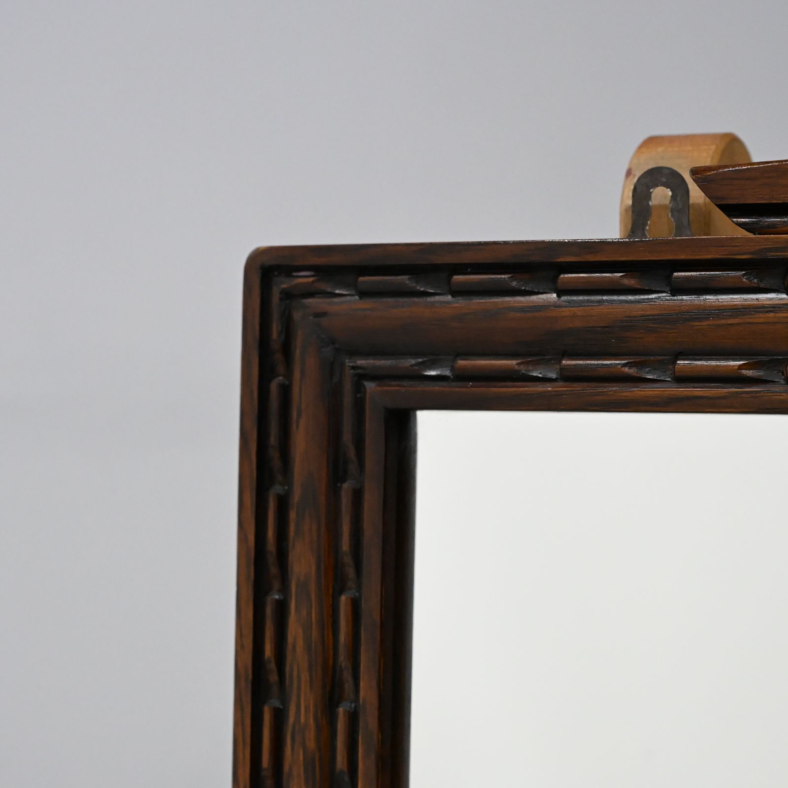Old Charm Oak Framed Wall Mirror Heavy 69cm X 64cm Tudor Brown Free Delivery photo vinterior