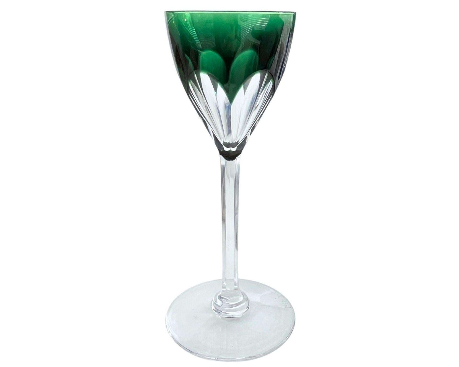Val Saint Lambert Crystal | 12 Stuks | Smaragdgroene Wijnglazen photo furniture
