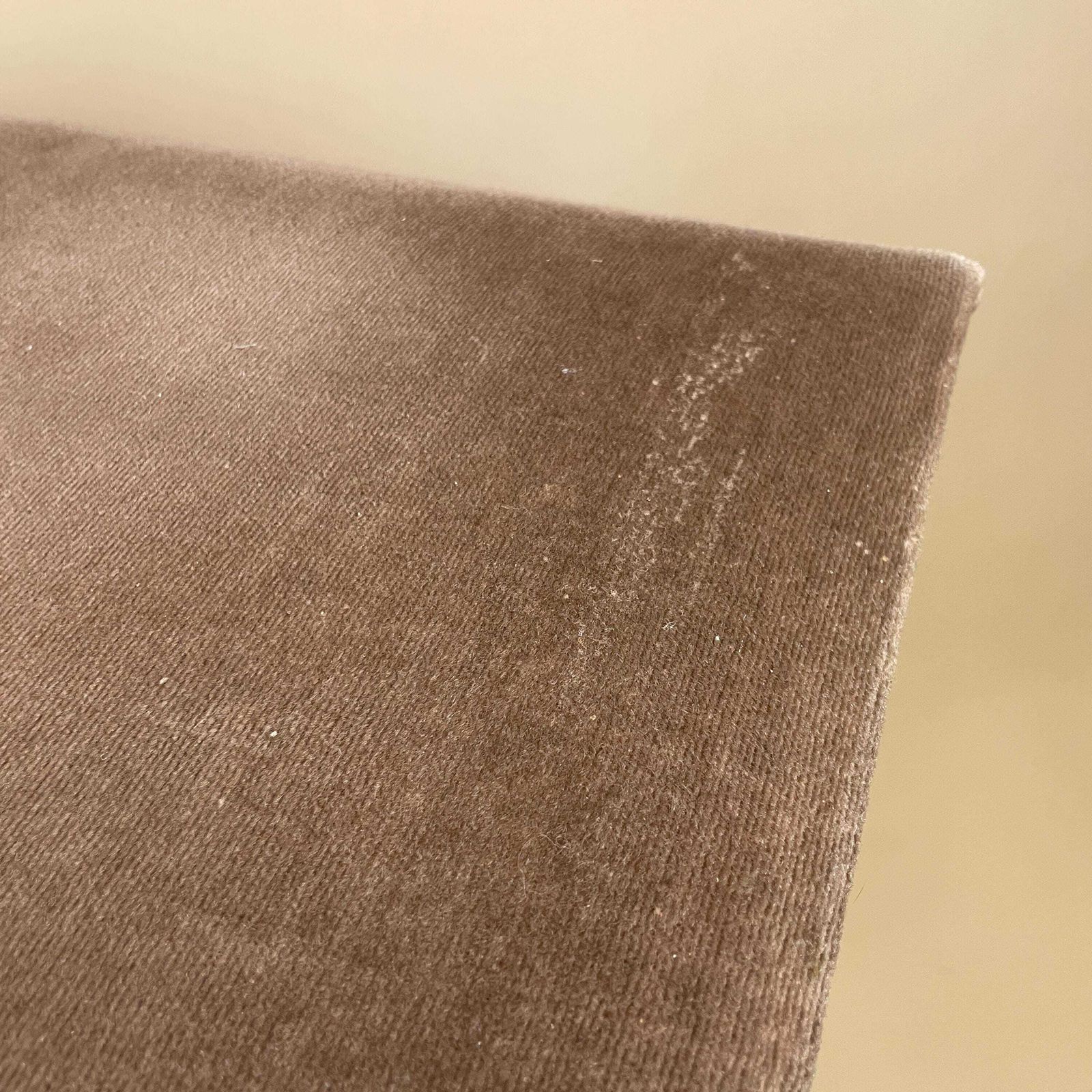 photo for sale Antique Velvet Wooden Stool Wood Cottage Furniture Rectangle Taupe Hallway Farmhouse Seat 33x47x36cm Footstool Foot Retro Pin Legs