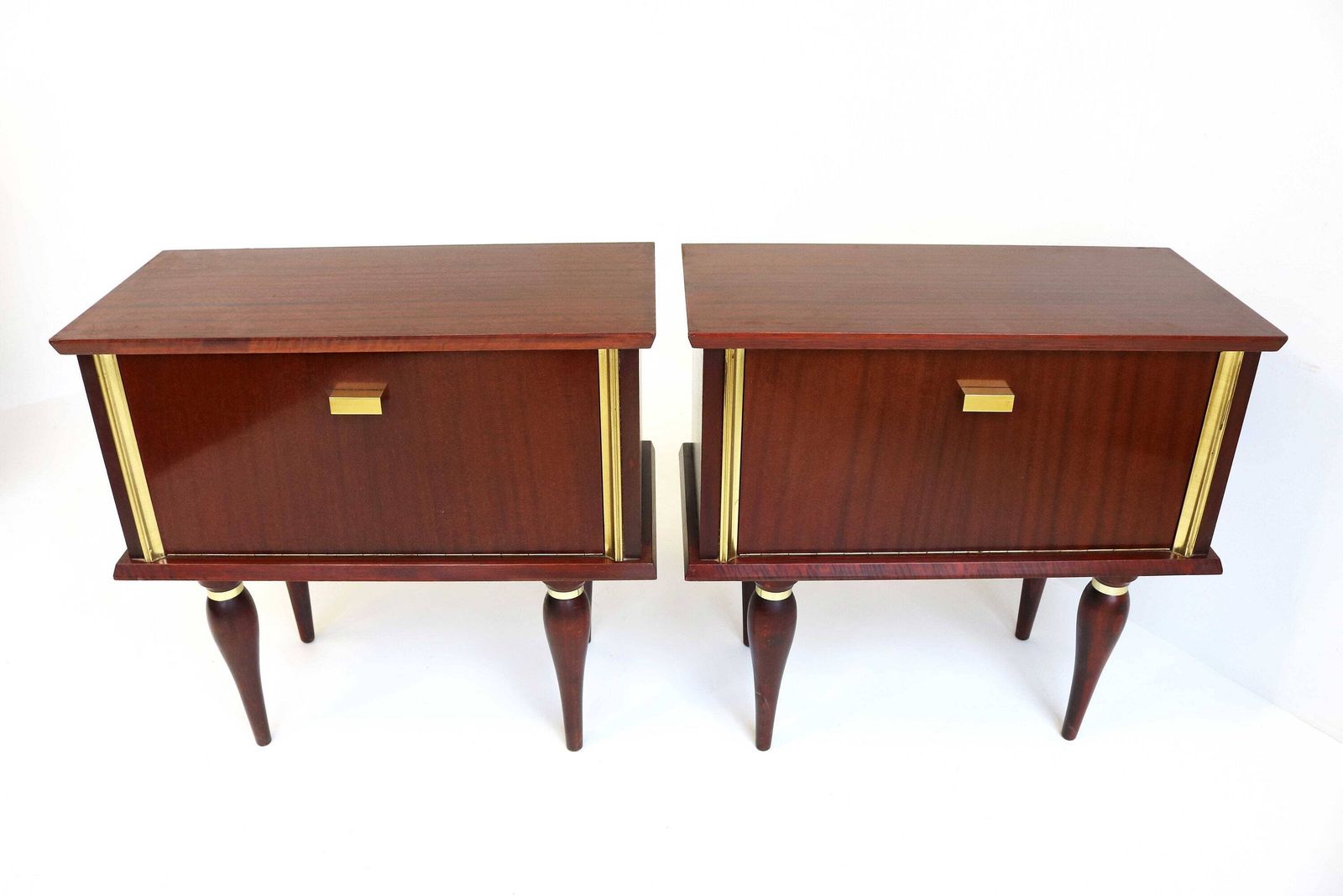 Shiny Couple Midcentury Modern Scandinavian 60 Nightstands Bedside Tables Additional Tables Side Tables 1960s End Tables Valve photo furniture