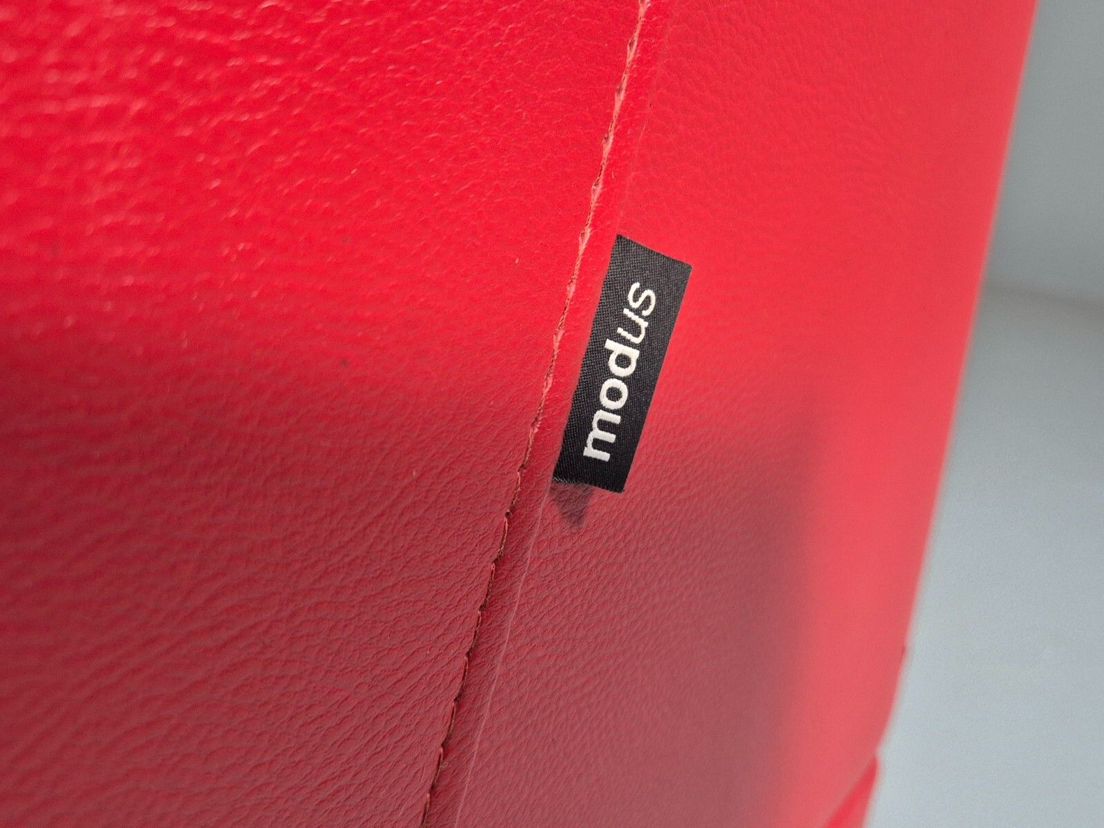Vintage Red Vinyl Modern Design Lounge Chair Modus Brand Retro Style Eb9409 Mnor photo for sale