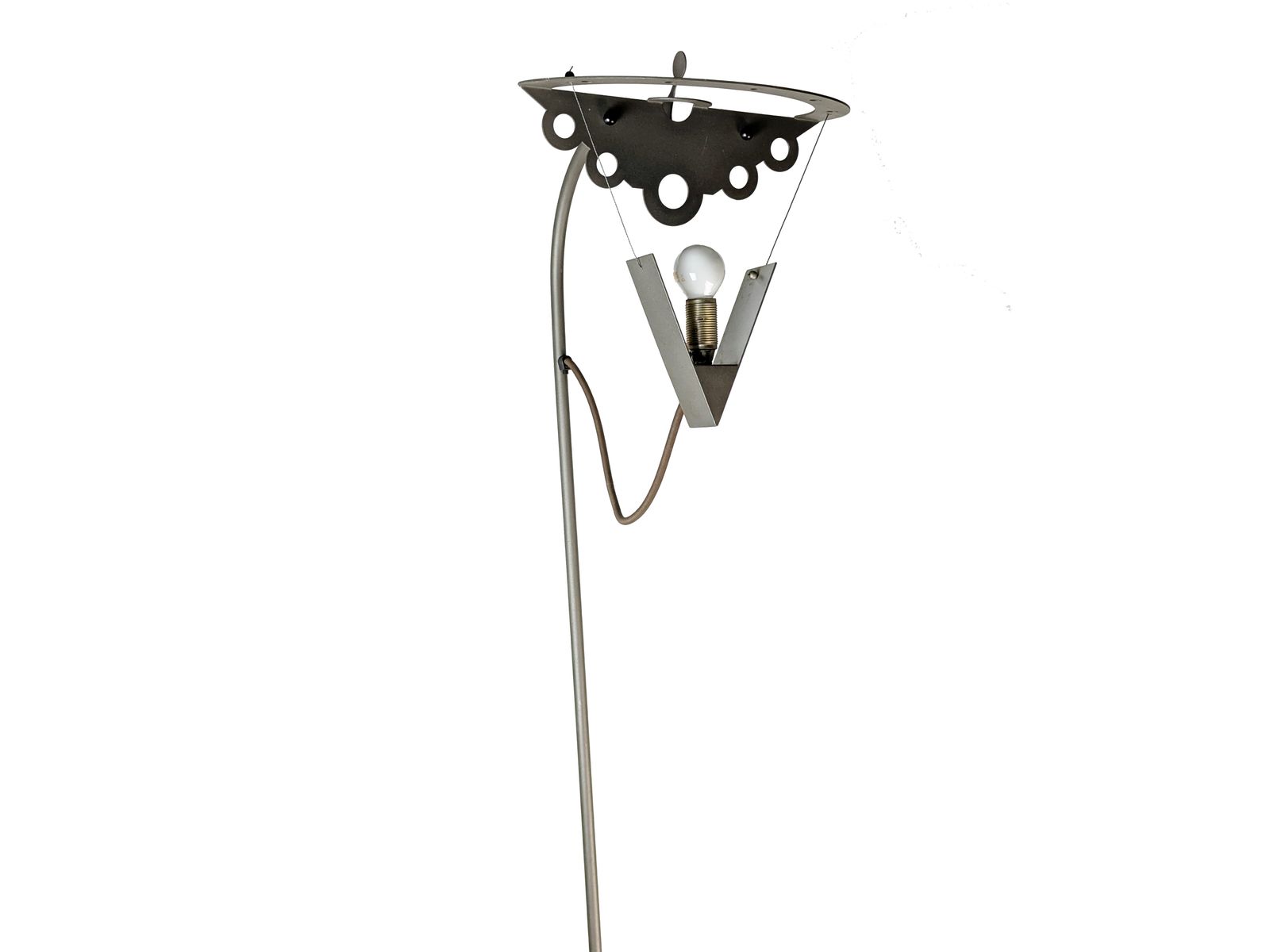 Grey Metal 1980 90s Post Modern Floor Lamp In The Style Of A. Mendini photo for sale