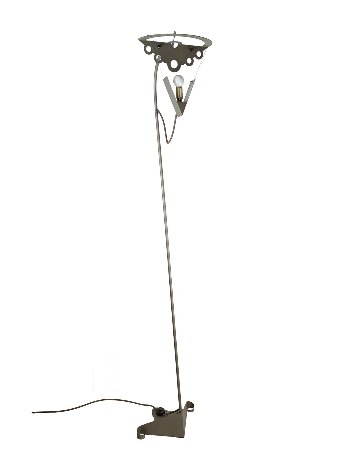 Grey Metal 1980 90s Post Modern Floor Lamp In The Style Of A. Mendini
