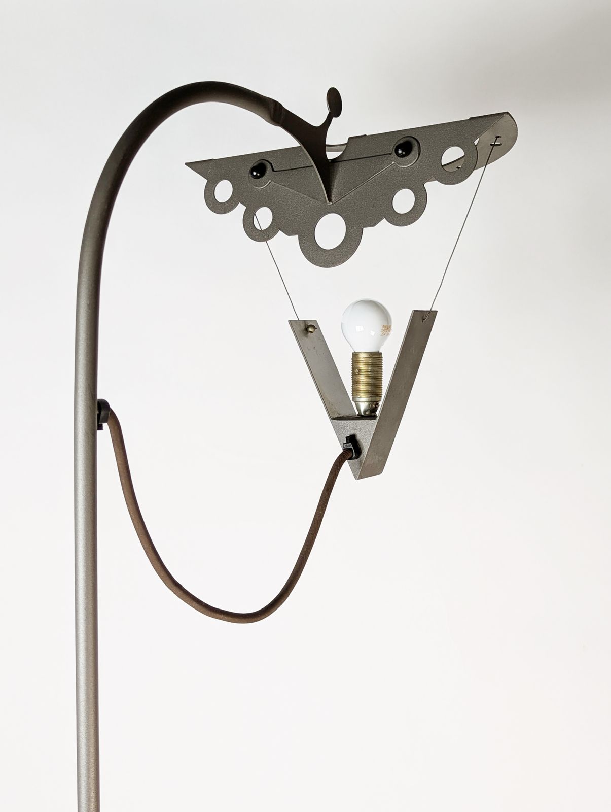 Grey Metal 1980 90s Post Modern Floor Lamp In The Style Of A. Mendini photo vinterior