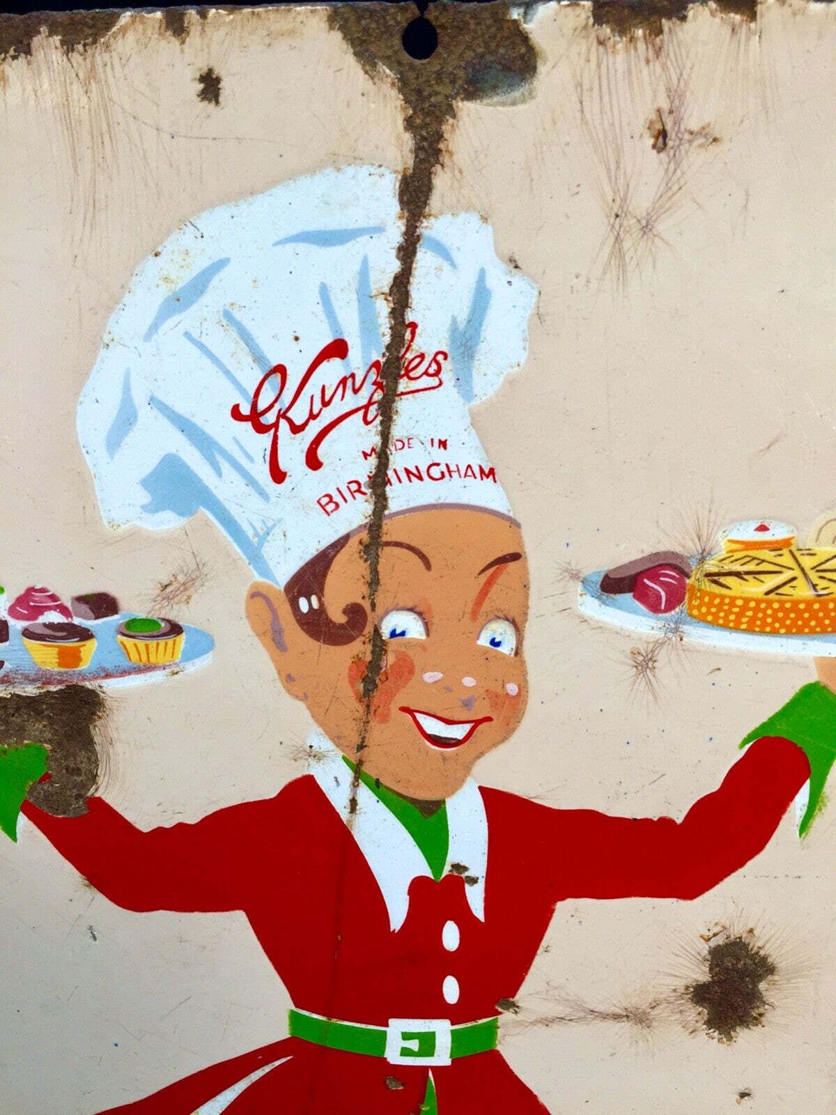 photo furniture Antique Advertising   Early 20th Century Pictorial Enamel Sign For Kunzles Cakes