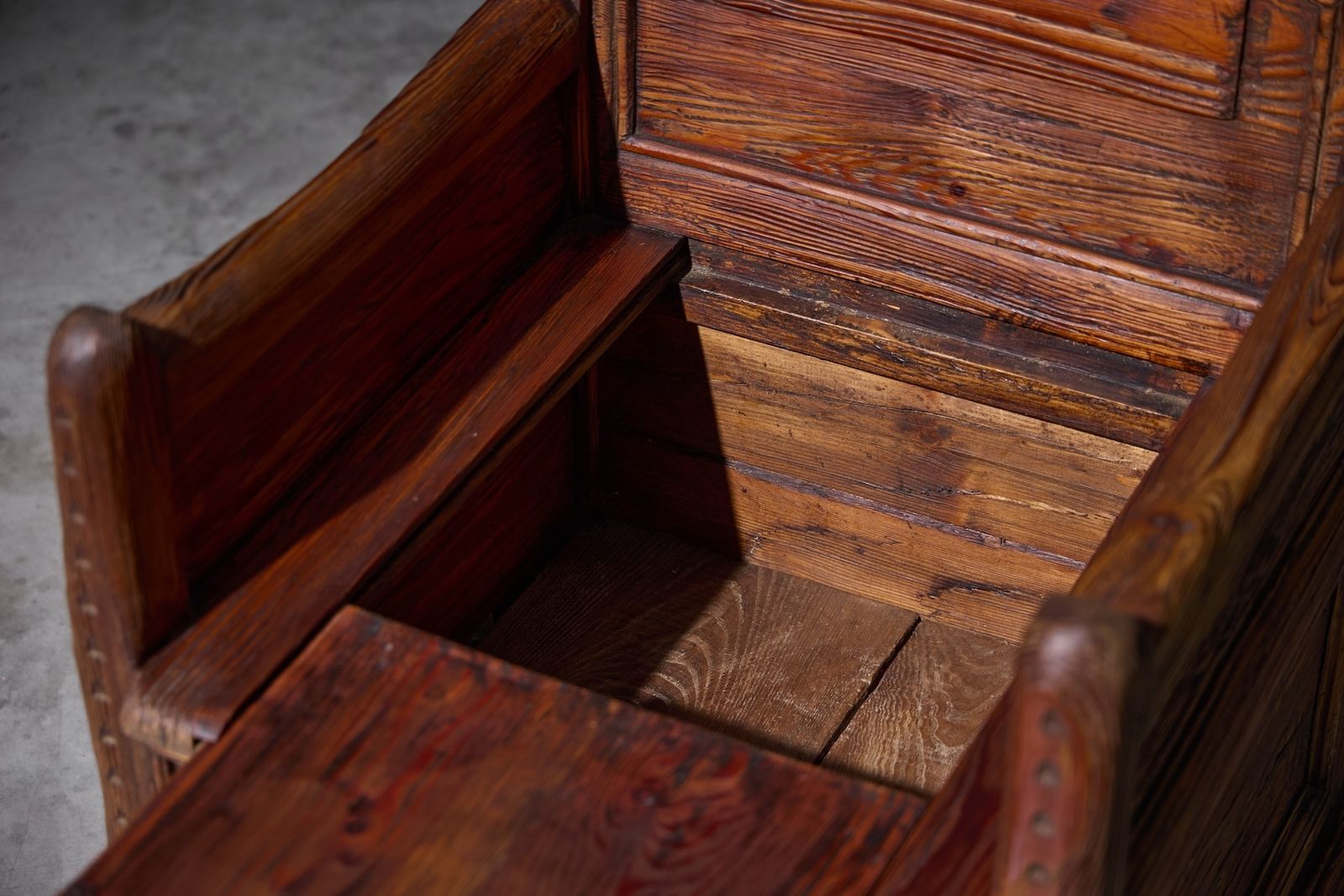 Curved Wooden Armchair With Inner Compartment, France, 19th Century photo Furniture