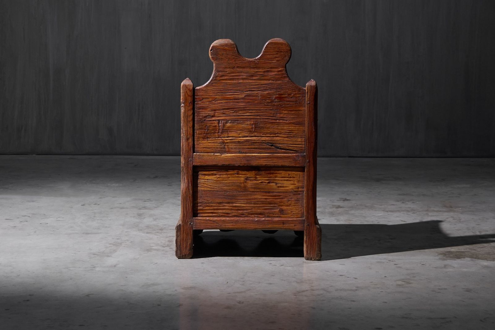 photo furniture Curved Wooden Armchair With Inner Compartment, France, 19th Century