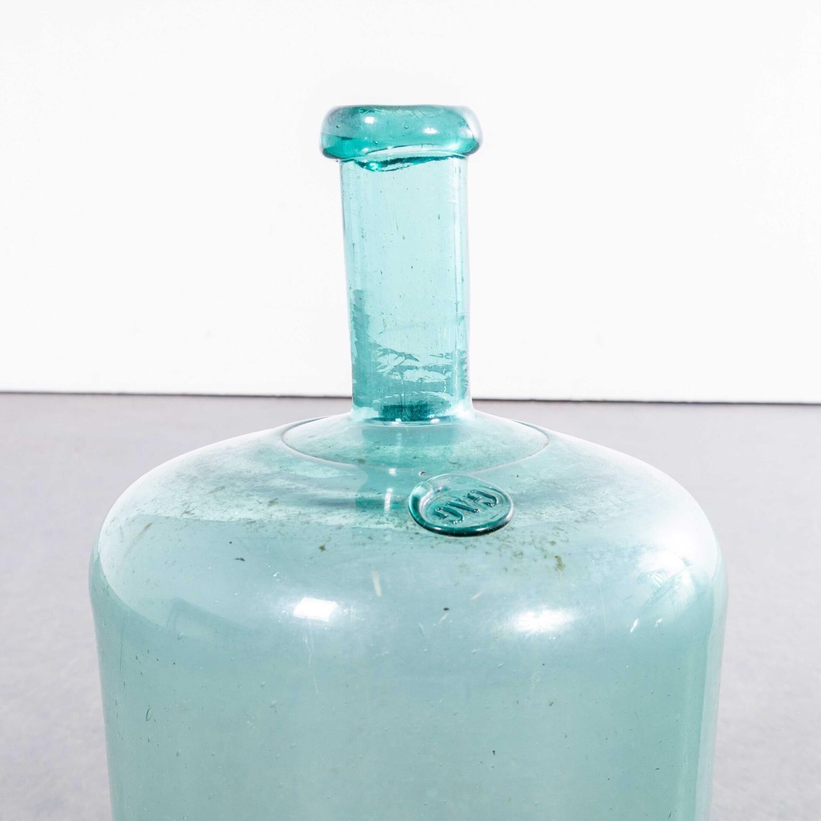 Vintage French Green Glass Demijohns – Pair photo 174.0