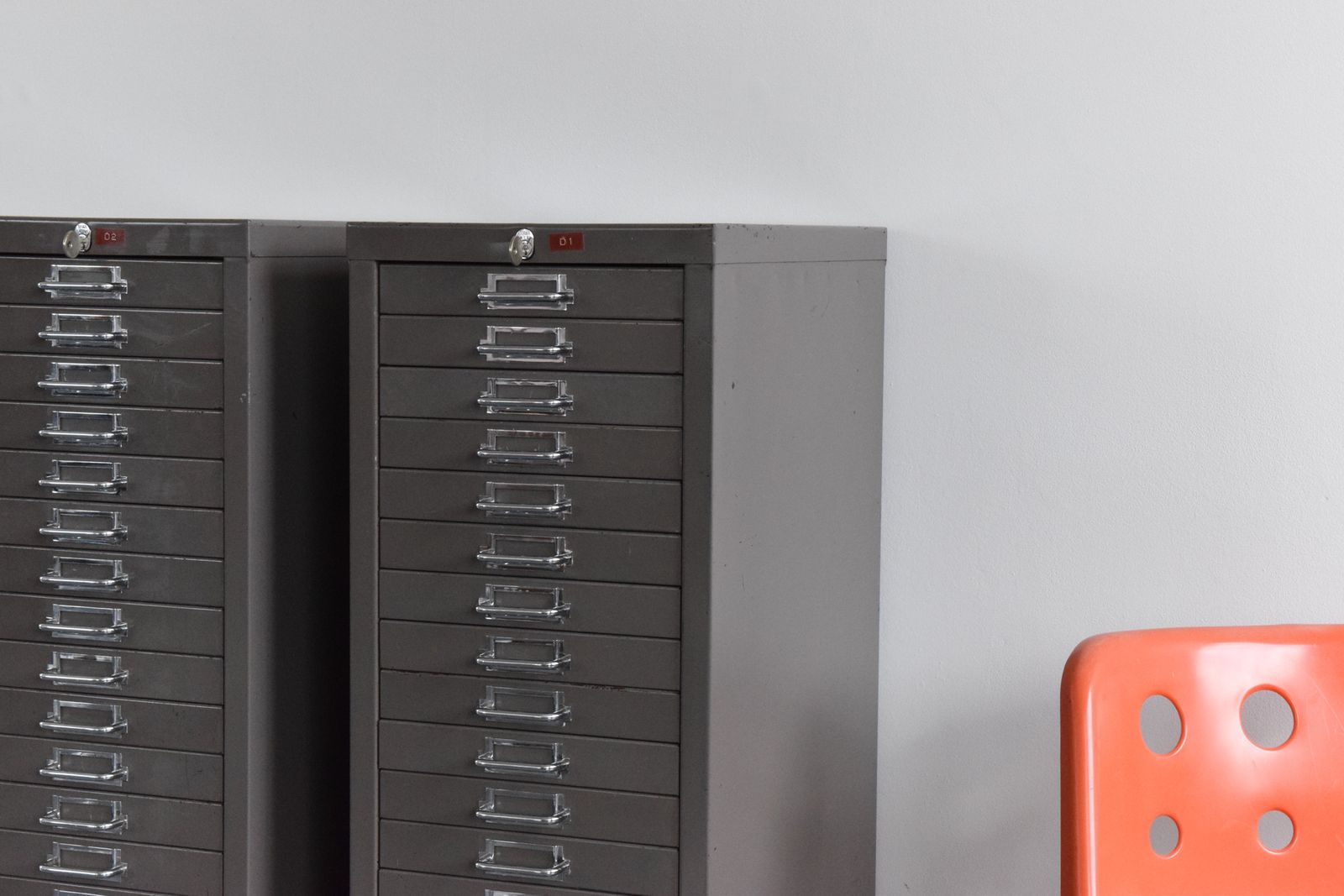 Industrial Grey 21 Drawer Metal Filing Cabinet By Stor