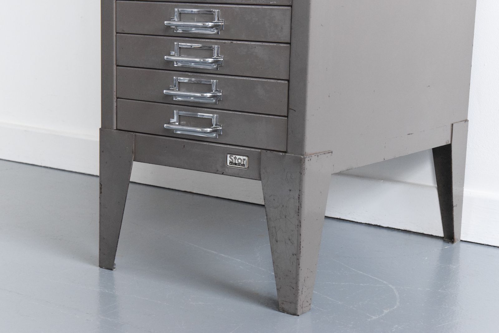 Industrial Grey 21 Drawer Metal Filing Cabinet By Stor photo for sale