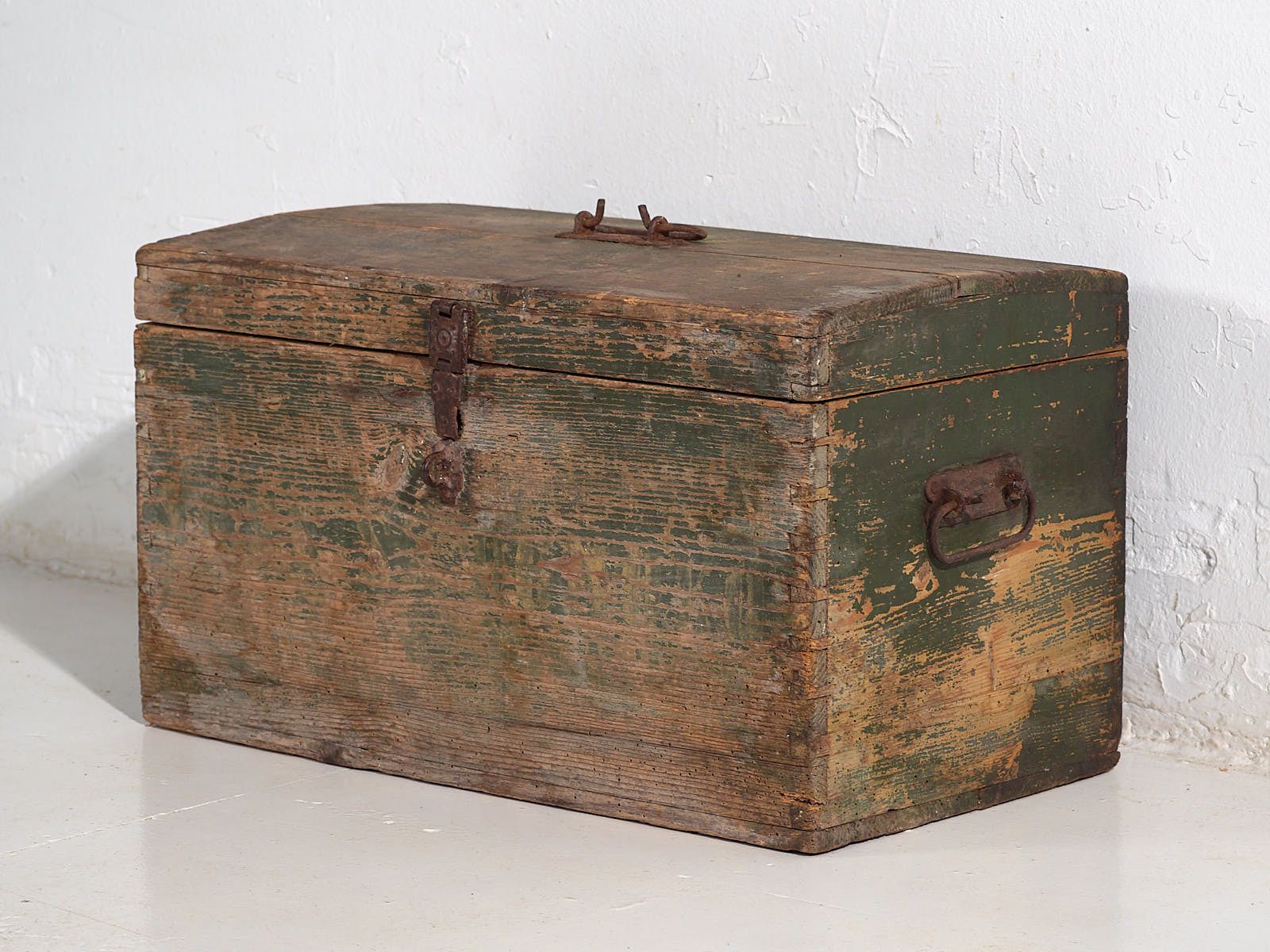 Furniture Small Antique Chest In Shades Of Green (C.1920) #78 photo