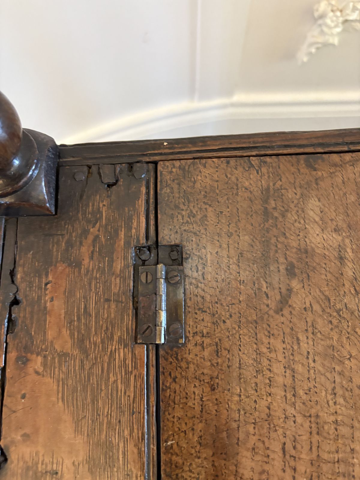 Antique William And Mary Quality Oak Panelled Rocking Crib photo Furniture