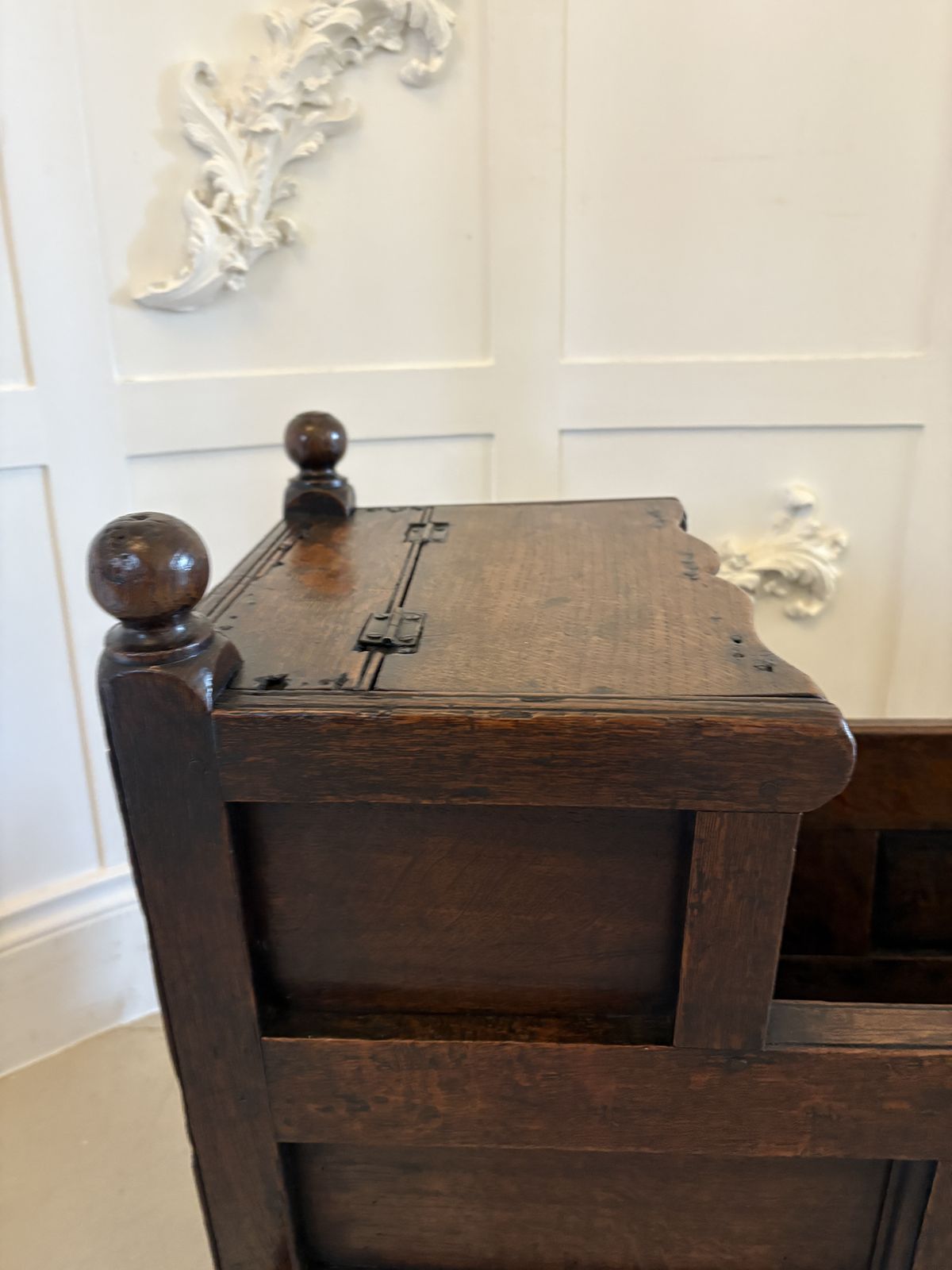 Antique William And Mary Quality Oak Panelled Rocking Crib photo buy