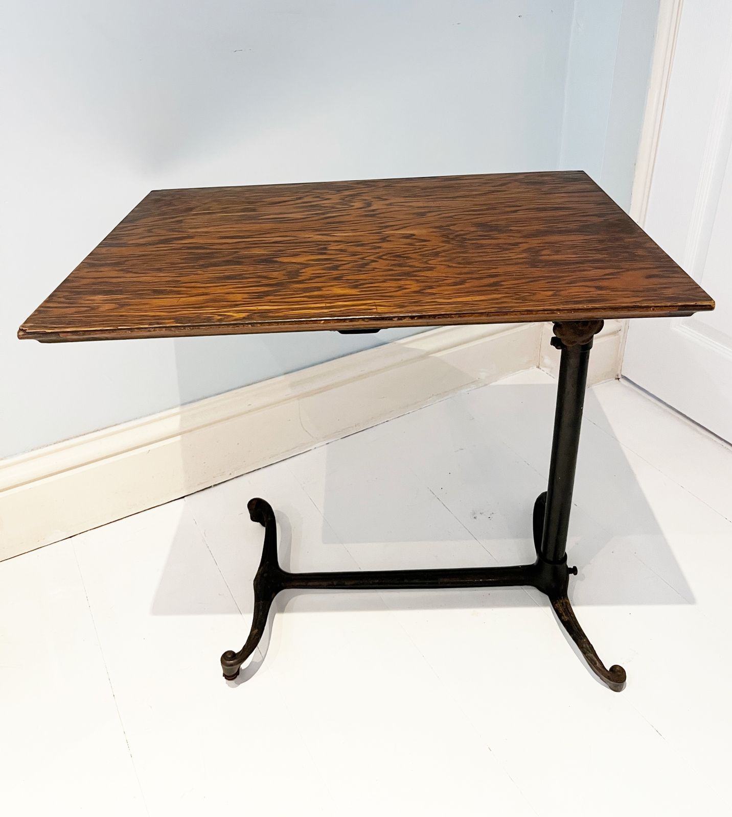Victorian Reading Stand, Adjustable Reading Table, Architect Drawing Board, Cast Iron Base photo vinterior