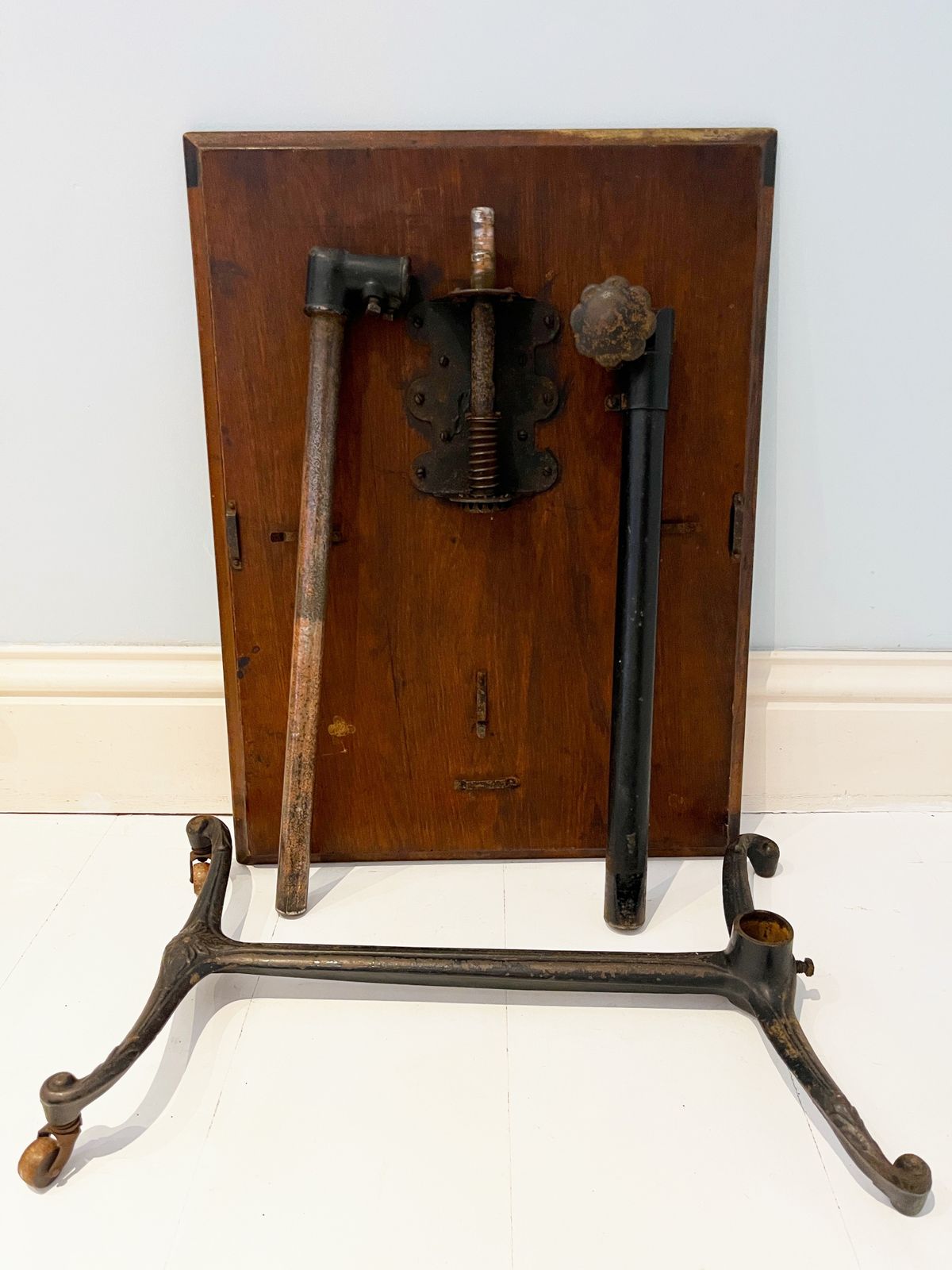 450.0 Victorian Reading Stand, Adjustable Reading Table, Architect Drawing Board, Cast Iron Base photo