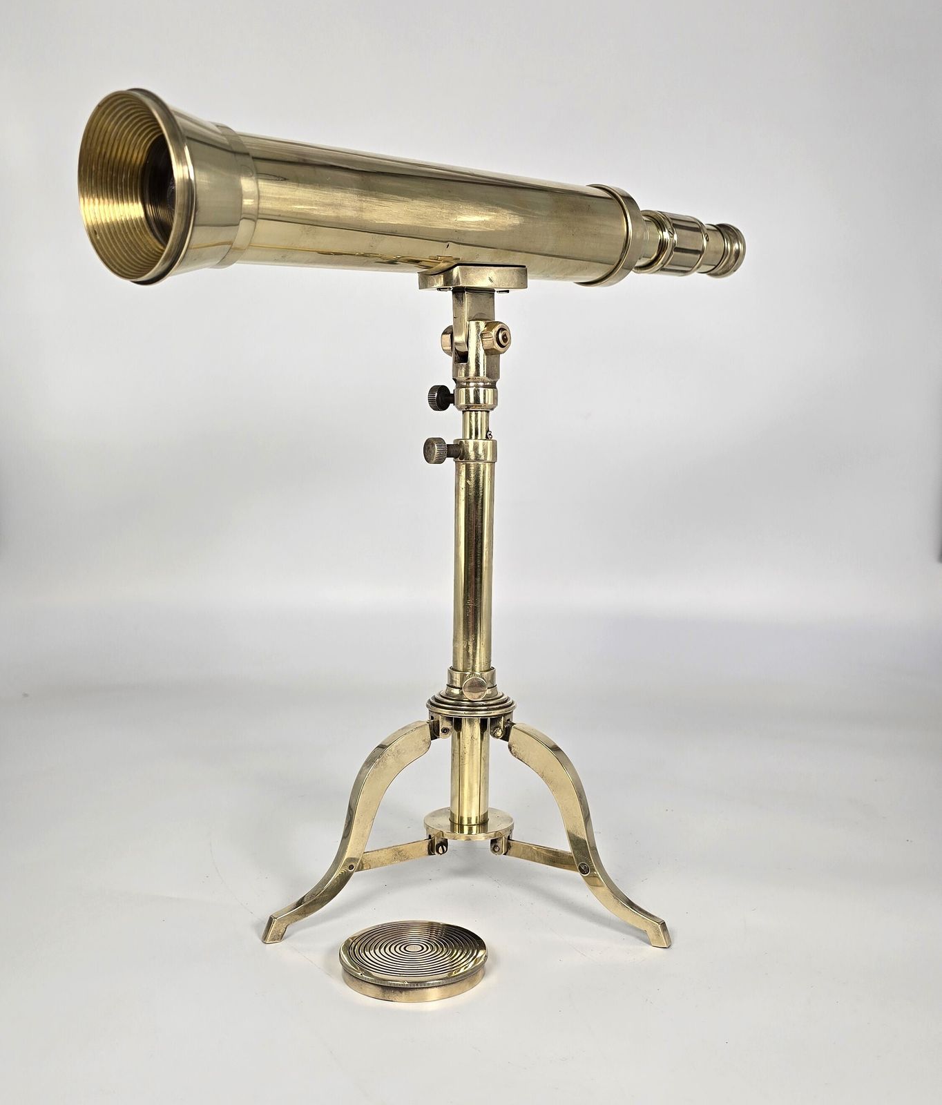 A Small Mid 19th Century Brass Telescope With An Original Folding Brass Tripod Stand. photo buy