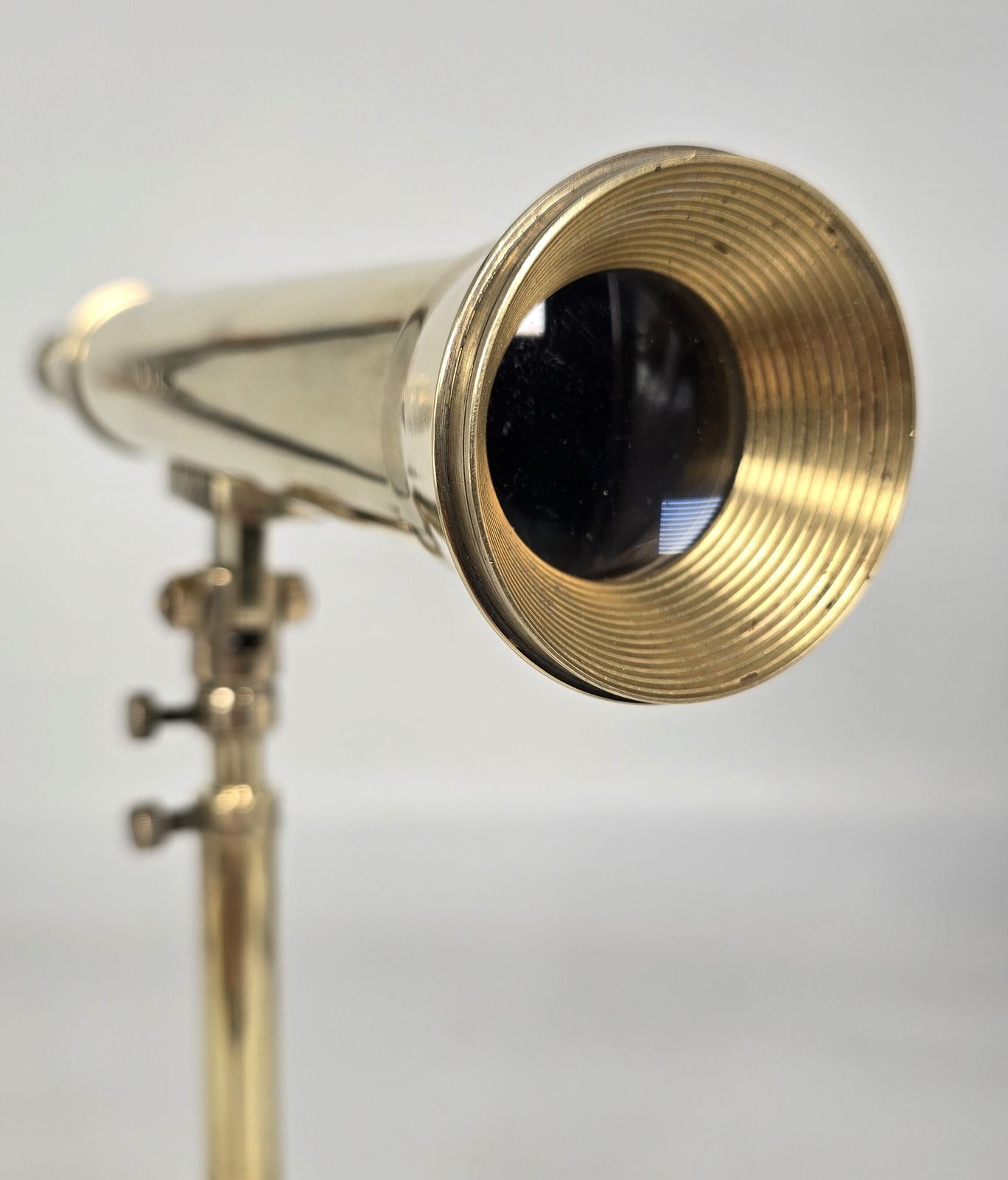 photo for sale A Small Mid 19th Century Brass Telescope With An Original Folding Brass Tripod Stand.
