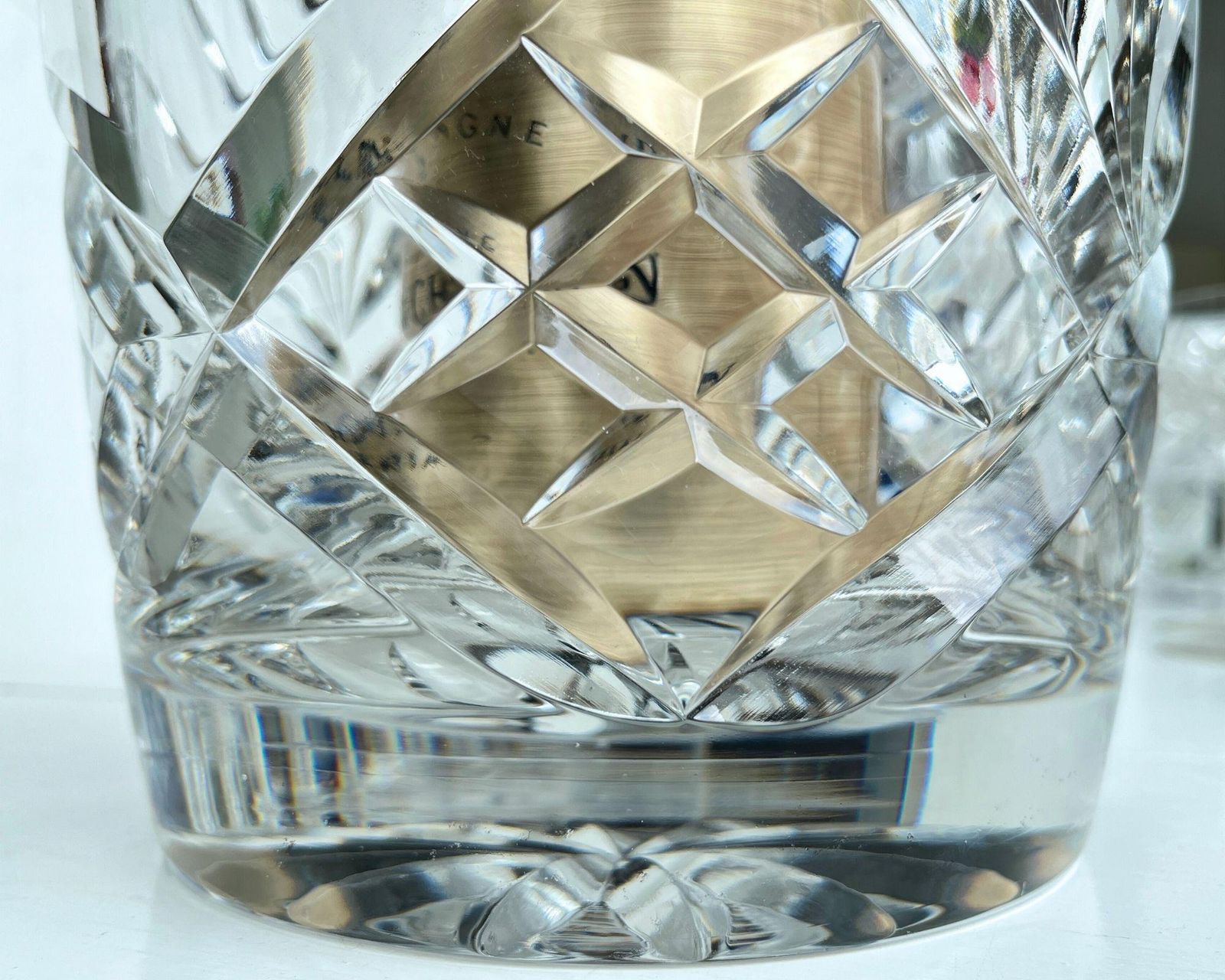 Franse Champagnekoeler | Xxl Zeer Zwaar | Diamantgeslepen | Ca. Jaren 1970 photo furniture