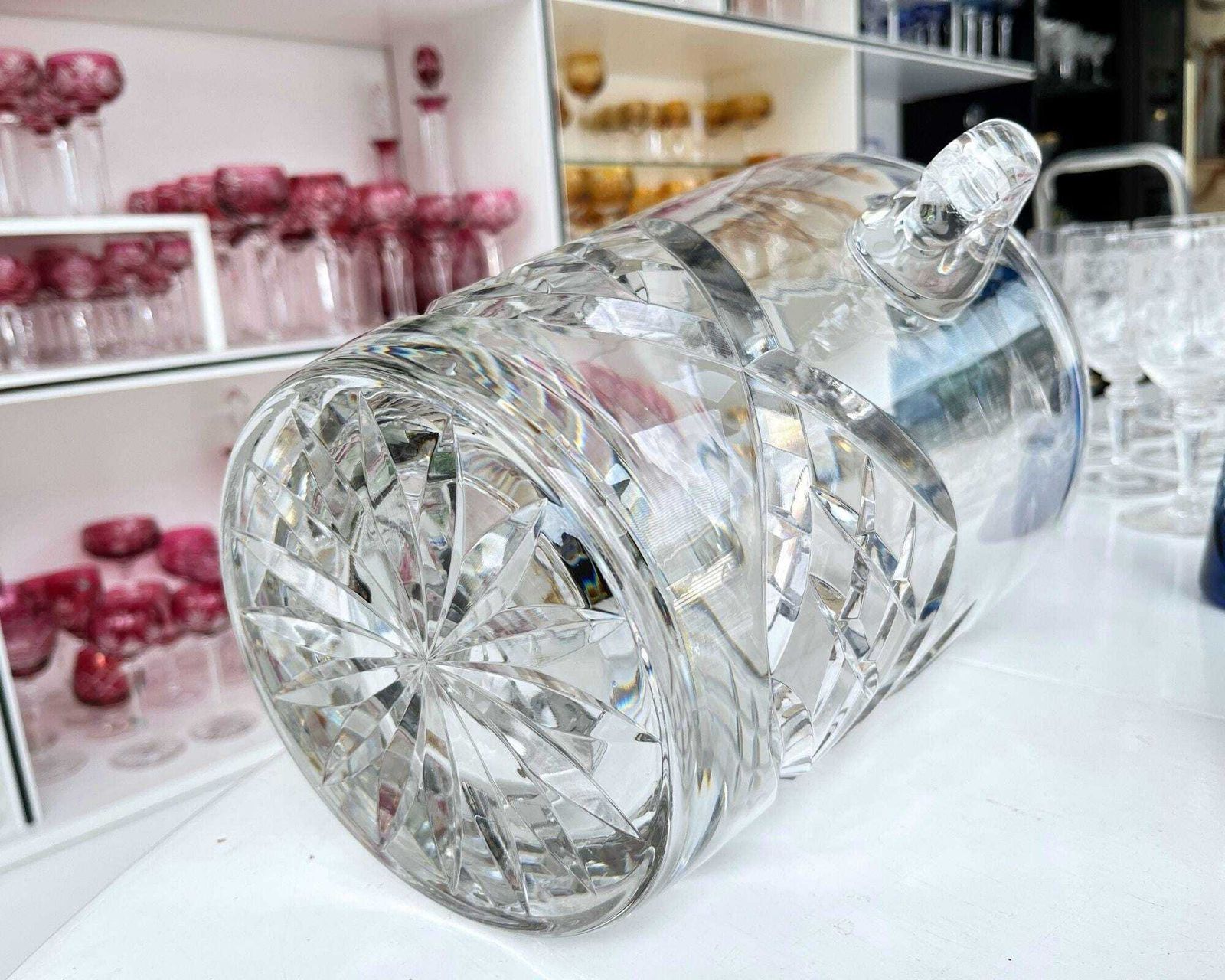 Franse Champagnekoeler | Xxl Zeer Zwaar | Diamantgeslepen | Ca. Jaren 1970 photo vinterior